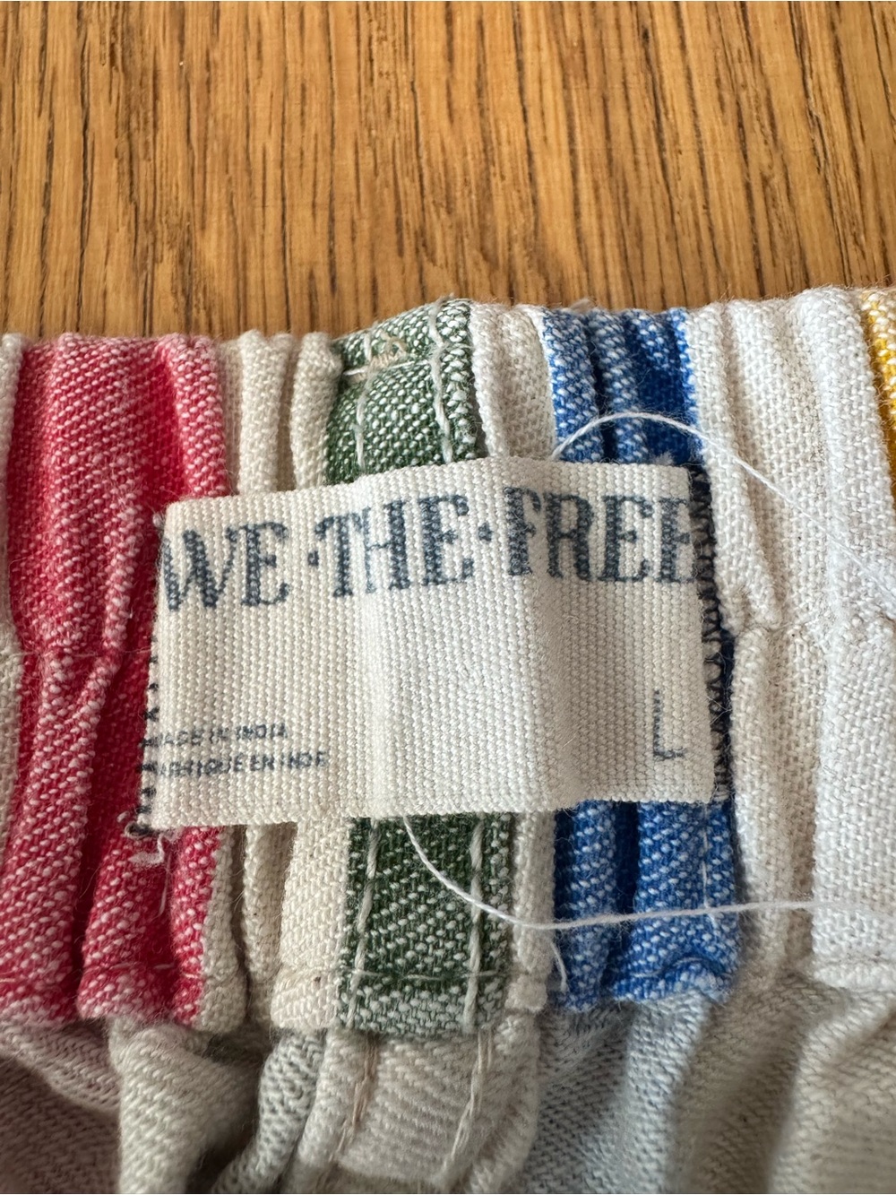 Free People We The Free Ridley Baja Pull On Trouser Natural Striped Large - Picture 6 of 13